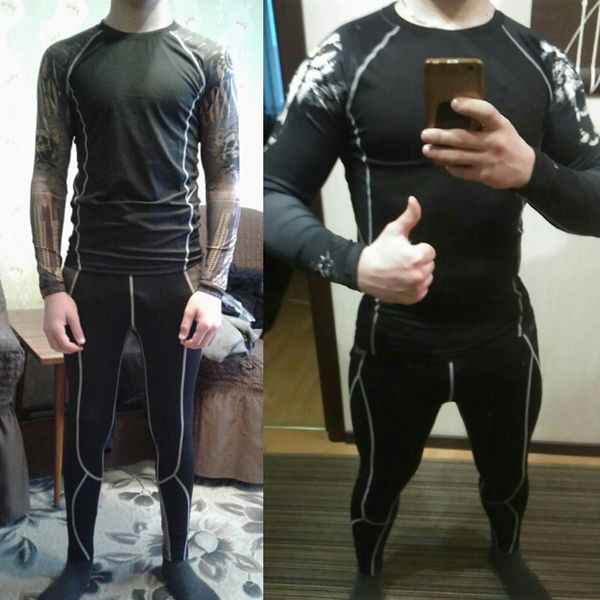 new men and women jogging thermal underwear base layer compression sportswear rash guard kit 2 piece gym t-shirt jogging set, Black;blue
new men and women jogging thermal underwear base layer compression sportswear rash guard kit 2 piece gym t-shirt jogging set, Black;blue