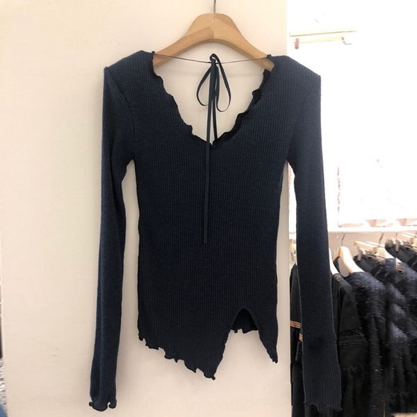 korean 2020 new summer women's long sleeve v-neck ruffled slim-fit base t- t-shirt shirt multi-color inner top, White;black
korean 2020 new summer women's long sleeve v-neck ruffled slim-fit base t- t-shirt shirt multi-color inner top, White;black