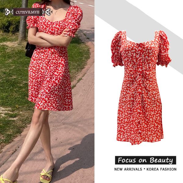 casual dresses cute summer a-line floral chiffon dress for women puff sleeve square collar female daisy printed mini korea, Black;gray
casual dresses cute summer a-line floral chiffon dress for women puff sleeve square collar female daisy printed mini korea, Black;gray