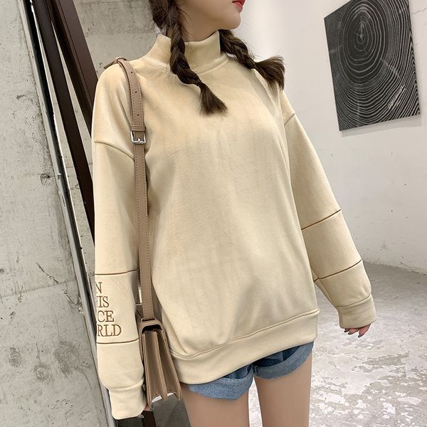 pcfr3 double-sided fleece 6140 mock-neck fleece lining women's 2019 autumn winter korean loose sweatshirt sweatshirtsweatshirt versatil, Black
pcfr3 double-sided fleece 6140 mock-neck fleece lining women's 2019 autumn winter korean loose sweatshirt sweatshirtsweatshirt versatil, Black