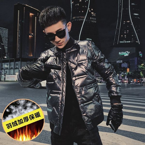 19 winter spirit men's thickened warm handsome men's bright face warm down jacket short down jacket cotton coat, Black
19 winter spirit men's thickened warm handsome men's bright face warm down jacket short down jacket cotton coat, Black