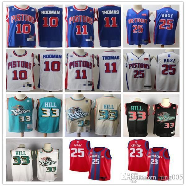 mens detroit pistons 33 grant hill 11 isiah thomas 10 dennis rodman 25 derrick rose basketball jerseys, Black;red
mens detroit pistons 33 grant hill 11 isiah thomas 10 dennis rodman 25 derrick rose basketball jerseys, Black;red