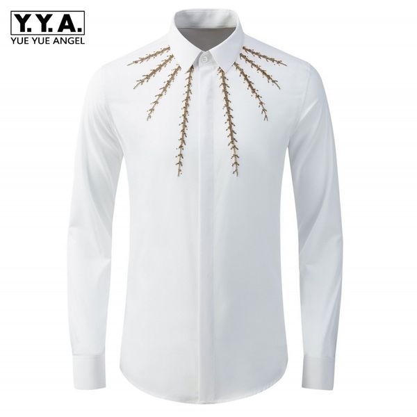 2020 new long sleeve beading men shirts casual slim single breasted spring autumn white business formal shirts male 38-48, White;black
2020 new long sleeve beading men shirts casual slim single breasted spring autumn white business formal shirts male 38-48, White;black