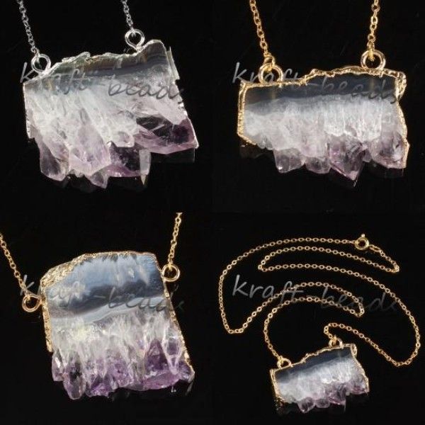 kraft-beads double buckle irregular shape pendant natural purple amethysts quartz stone necklace fashion jewelry, Black
kraft-beads double buckle irregular shape pendant natural purple amethysts quartz stone necklace fashion jewelry, Black