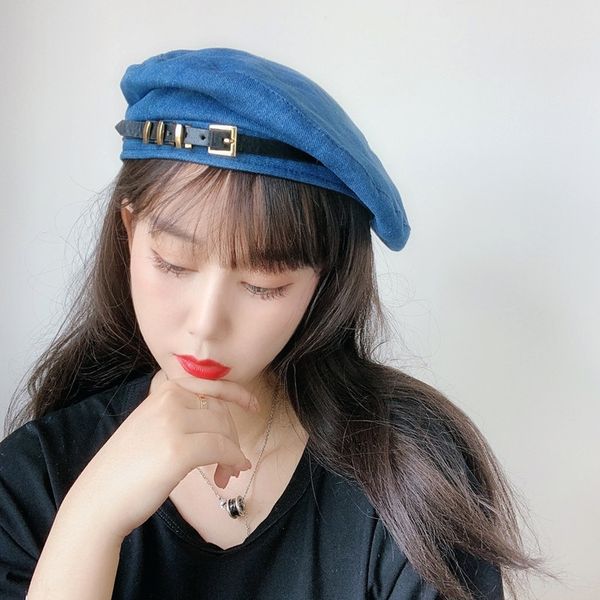 korean street fashion belt buckle women's thin painter's beret all-match cowboy painter hat beret hat fashion, Blue;gray
korean street fashion belt buckle women's thin painter's beret all-match cowboy painter hat beret hat fashion, Blue;gray