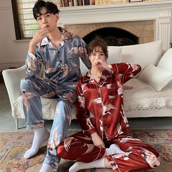 autumn new cardigan casual high elastic large size couple pajamas women's suit men's silk-like home clothes silk home silk wear, Black;brown
autumn new cardigan casual high elastic large size couple pajamas women's suit men's silk-like home clothes silk home silk wear, Black;brown