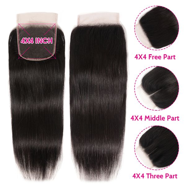 human hair bundles with closure brazilian straight bundles with 5x5 lace closure natural remy hair extension part, Black
human hair bundles with closure brazilian straight bundles with 5x5 lace closure natural remy hair extension part, Black