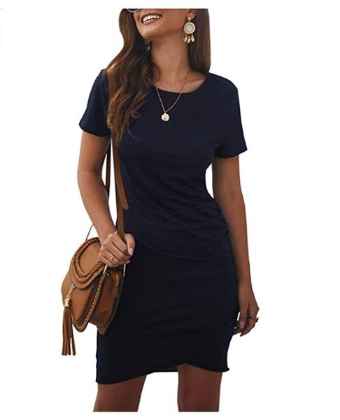 2020 womens summer dresses womens casual crew neck ruched stretchy bodycon t shirt short mini dress women plus size dresses, Black;gray
2020 womens summer dresses womens casual crew neck ruched stretchy bodycon t shirt short mini dress women plus size dresses, Black;gray