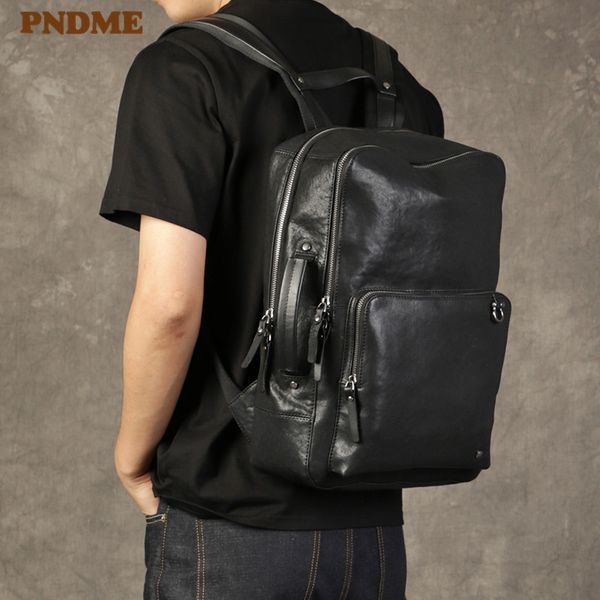 pndme fashion casual genuine leather men's women's backpack simple natural real cowhide travel large capacity lapbagpack
pndme fashion casual genuine leather men's women's backpack simple natural real cowhide travel large capacity lapbagpack