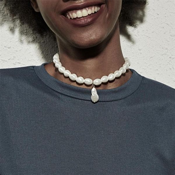 ingemark korean white pearl choker necklace wedding bride fashion jewelry unique irregular bead pendant necklace for women, Silver
ingemark korean white pearl choker necklace wedding bride fashion jewelry unique irregular bead pendant necklace for women, Silver