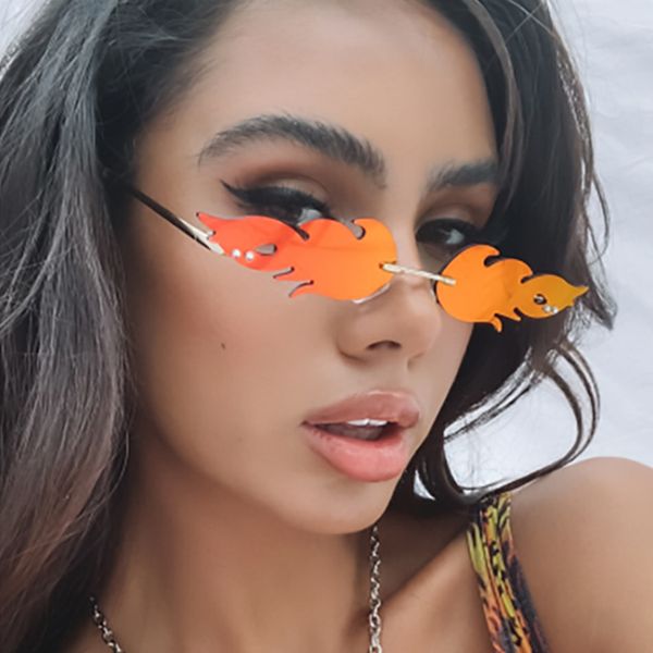 sunglasses 2021 unique women steampunk fire flame metal frame rimless sun glasses female uv400 eyewear, White;black
sunglasses 2021 unique women steampunk fire flame metal frame rimless sun glasses female uv400 eyewear, White;black