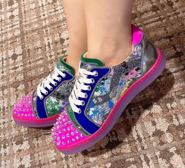 luxury beads * studs leather women sneakers junior spikes red bottom shoes men's rivets red sole casual walking chaussure hom, Black
luxury beads * studs leather women sneakers junior spikes red bottom shoes men's rivets red sole casual walking chaussure hom, Black