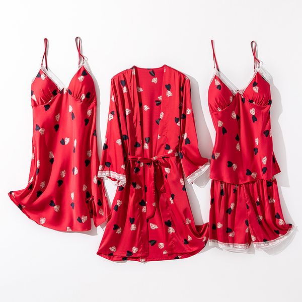 pajamas sets women satin 4pcs sleepwear print pyjamas suit silky sleep set female robe set casual kimono bath gown home wear, Black;red
pajamas sets women satin 4pcs sleepwear print pyjamas suit silky sleep set female robe set casual kimono bath gown home wear, Black;red
