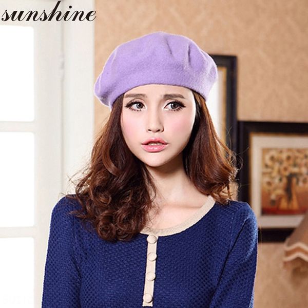 new woolen women's basic wool beret woolen beret sketch hat mori women's literary hat, Blue;gray
new woolen women's basic wool beret woolen beret sketch hat mori women's literary hat, Blue;gray