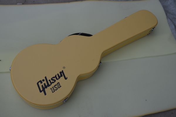 high-end yellow electric guitar hard case