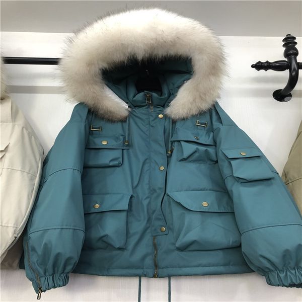 2019 winter new dongdaemun bianzi real big fur collar down jacket women's short waist down jacket overalls overalls overcoat, Black
2019 winter new dongdaemun bianzi real big fur collar down jacket women's short waist down jacket overalls overalls overcoat, Black