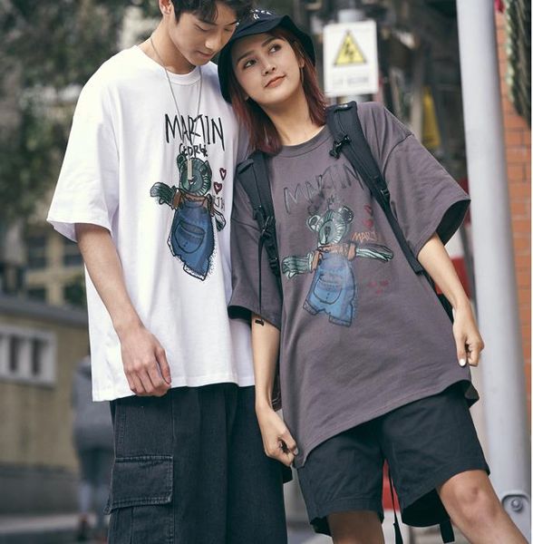 kato clothing spring and summer national trend loose crayon bear couple men's wear round neck short sleeve oversize t-shirt for women, White;black
kato clothing spring and summer national trend loose crayon bear couple men's wear round neck short sleeve oversize t-shirt for women, White;black