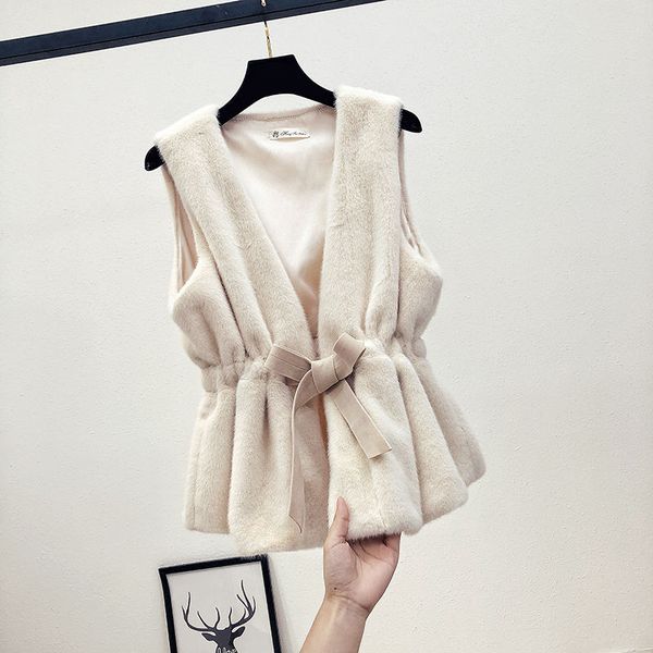 women's fur & faux winter warm women vest jackets fake fleece sleeveless slim coat outerwear soild waistcoat with belt t148, Black
women's fur & faux winter warm women vest jackets fake fleece sleeveless slim coat outerwear soild waistcoat with belt t148, Black