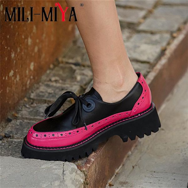 mili-miya new arrival women cow leather pumps lace-up mixed color platform round toe fashion design size 34-39 for ladies, Black
mili-miya new arrival women cow leather pumps lace-up mixed color platform round toe fashion design size 34-39 for ladies, Black