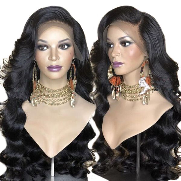lace front wig for women black body wave wig glueless heat resistant fiber hair wigs with bangs side part
lace front wig for women black body wave wig glueless heat resistant fiber hair wigs with bangs side part