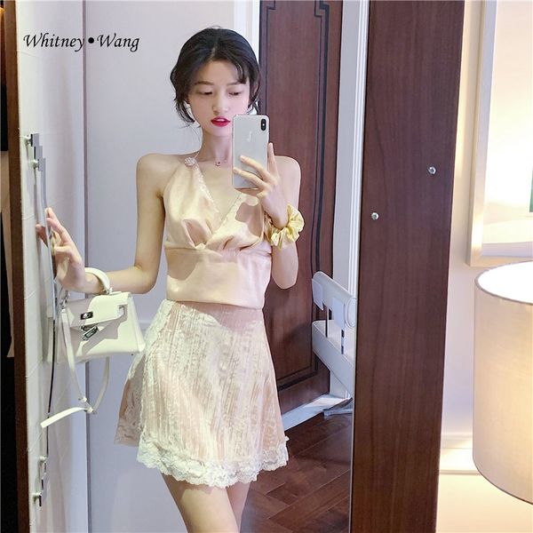 whitney wang 2020 summer fashion streetwear 2 pieces lace patchwork halter mini dress women holiday beach dress, Black;gray
whitney wang 2020 summer fashion streetwear 2 pieces lace patchwork halter mini dress women holiday beach dress, Black;gray