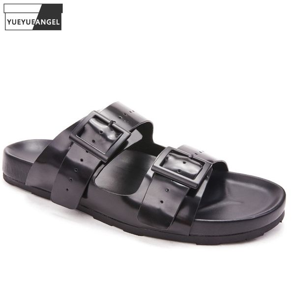 summer outside mens slippers open toe slip on platform genuine leather shoes fashion leisure gladiator sandal men buckle slides, Black
summer outside mens slippers open toe slip on platform genuine leather shoes fashion leisure gladiator sandal men buckle slides, Black