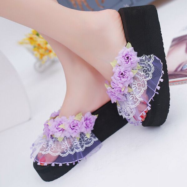 womens flowers decor flip flops platform slingback shoes casual slippers sandals lace beach boho 4colors summer, Black
womens flowers decor flip flops platform slingback shoes casual slippers sandals lace beach boho 4colors summer, Black