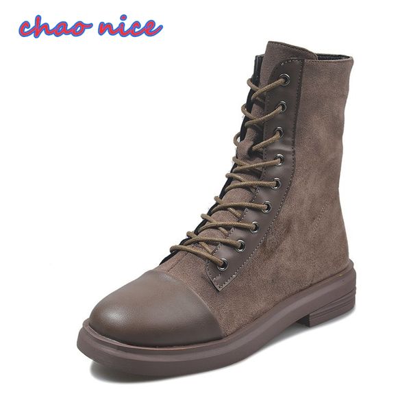 2020 autumn european and american fashion casual mid-tube lace-up women's boots comfortable non-slip flat women's boots, Black
2020 autumn european and american fashion casual mid-tube lace-up women's boots comfortable non-slip flat women's boots, Black