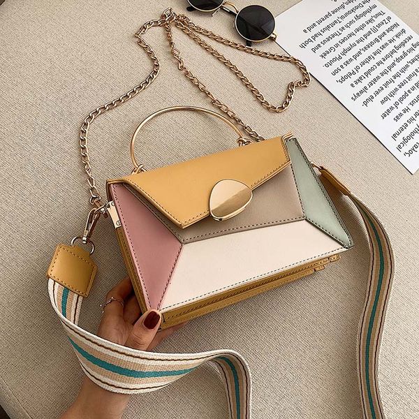 contrast color pu leather crossbody bags for women 2020 chain handbags with metal handle shoulder messenger bag small totes
contrast color pu leather crossbody bags for women 2020 chain handbags with metal handle shoulder messenger bag small totes