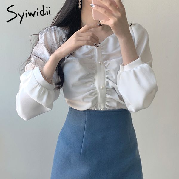 syiwidii pleated womens and blouses v neck shirts casual korean fashion clothing streetwear harajuku pink white blouse 2020
syiwidii pleated womens and blouses v neck shirts casual korean fashion clothing streetwear harajuku pink white blouse 2020