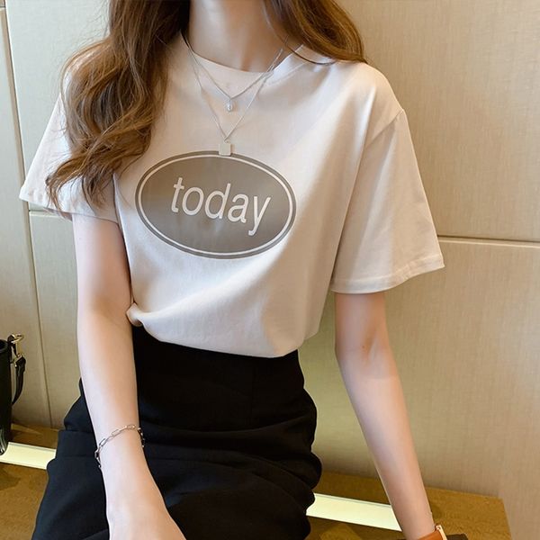 2020 summer new short-sleeved t-shirt korean style loose round neck women's half sleeve t-shirt all-match women's clothing, White
2020 summer new short-sleeved t-shirt korean style loose round neck women's half sleeve t-shirt all-match women's clothing, White