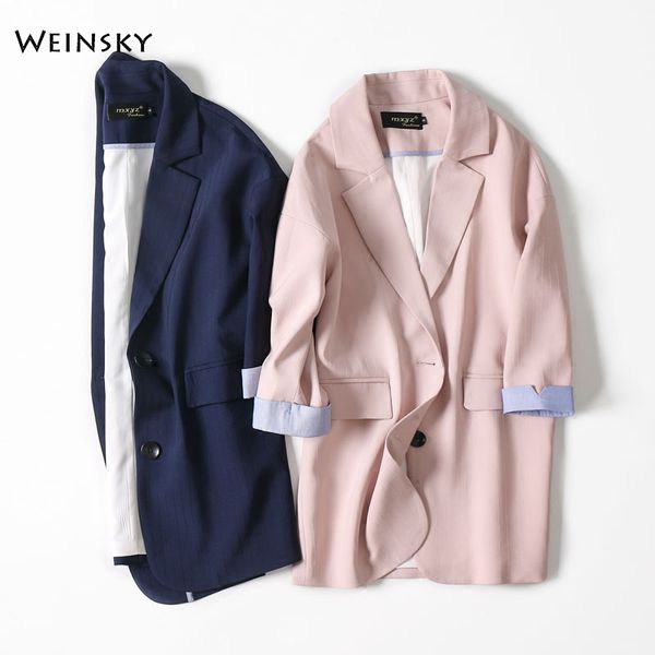 women's suits & blazers 2021 fashion business interview women work office ladies three quarter sleeve spring and autumn casual, White;black
women's suits & blazers 2021 fashion business interview women work office ladies three quarter sleeve spring and autumn casual, White;black