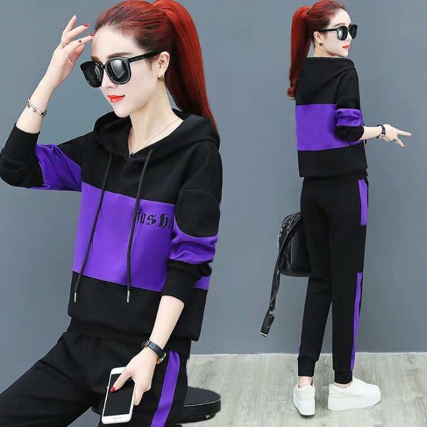 ntkgx 2019 spring and autumn new running sports suit women's casual korean sweater style loose slimming hooded sweater large size two-p, Black
ntkgx 2019 spring and autumn new running sports suit women's casual korean sweater style loose slimming hooded sweater large size two-p, Black