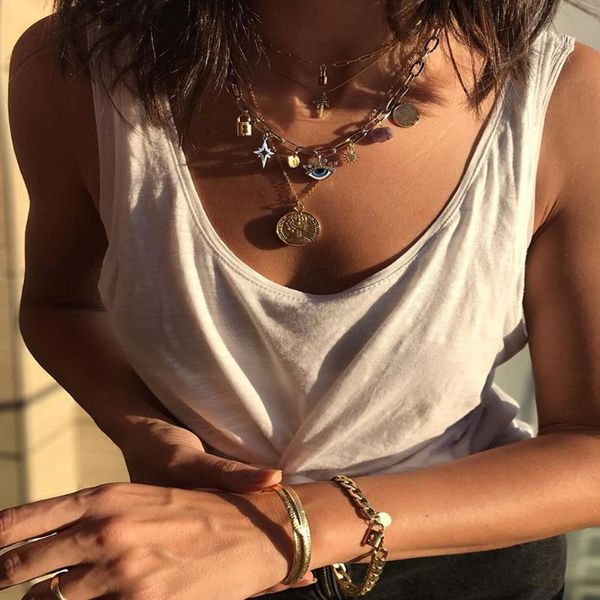 new vintage boho fashion multilevel pendant necklaces for women 2020 human head coin coconut palm lock necklace jewelry, Silver
new vintage boho fashion multilevel pendant necklaces for women 2020 human head coin coconut palm lock necklace jewelry, Silver