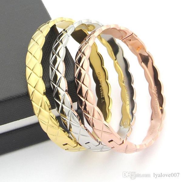fashion 316l stainless steel silver/gold/rose gold female love bangles charm bracelets for women men jewelry pulseras party gifts, Black 
fashion 316l stainless steel silver/gold/rose gold female love bangles charm bracelets for women men jewelry pulseras party gifts, Black
