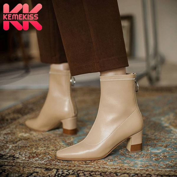 kemekiss new woman ankle boots real leather thick heel winter woman short boots fashion office ladies footwear size 34-39, Black
kemekiss new woman ankle boots real leather thick heel winter woman short boots fashion office ladies footwear size 34-39, Black