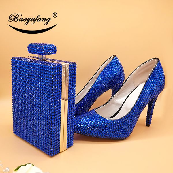 baoyafang royal blue/orange crystal wedding shoes with macthing bags 11cm high heels pumps pointed toe women platform shoes, Black
baoyafang royal blue/orange crystal wedding shoes with macthing bags 11cm high heels pumps pointed toe women platform shoes, Black