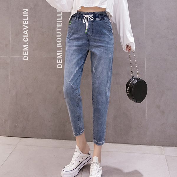 women's jeans fashion 2021 women loose elastic waist high woman pants plus size baggy mom clothes for summer, Blue
women's jeans fashion 2021 women loose elastic waist high woman pants plus size baggy mom clothes for summer, Blue