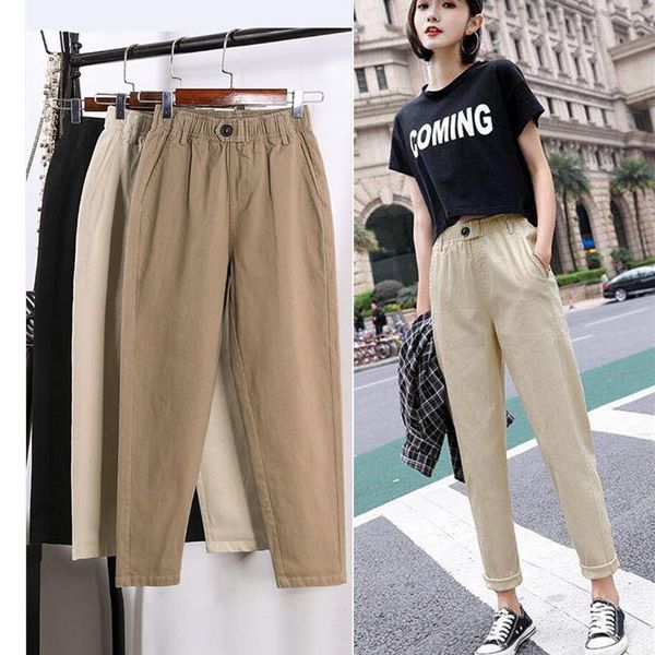 women's pants & capris women summer clothing straight overalls casual harem elastic waist autumn trousers l123, Black;white
women's pants & capris women summer clothing straight overalls casual harem elastic waist autumn trousers l123, Black;white