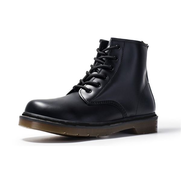 men and women 6 holes lace-up fashion short boots genuine leather round toe large size designer martin booties shoes size 35-48, Black
men and women 6 holes lace-up fashion short boots genuine leather round toe large size designer martin booties shoes size 35-48, Black