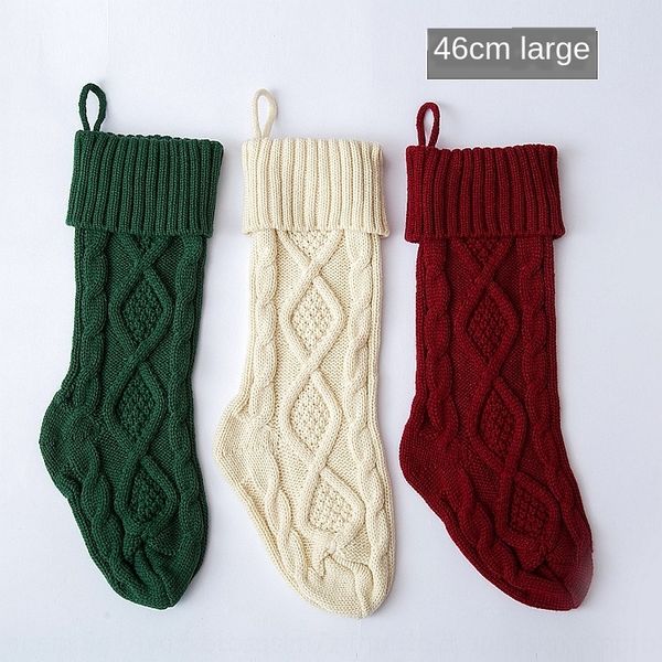 large size 46cm knitted wool home wall gift christmas ornaments candy bag rhombic gift bag socks hanging ornaments christmas socks, Pink;yellow
large size 46cm knitted wool home wall gift christmas ornaments candy bag rhombic gift bag socks hanging ornaments christmas socks, Pink;yellow