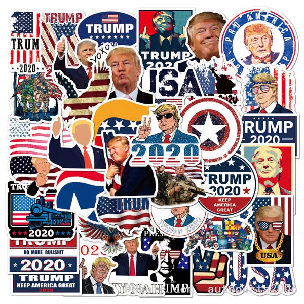 50pcs/lot diy trump 2020 stickers for president usa waterproof no-duplicate sticker for helmet refrigerator suitcase car decals
50pcs/lot diy trump 2020 stickers for president usa waterproof no-duplicate sticker for helmet refrigerator suitcase car decals
