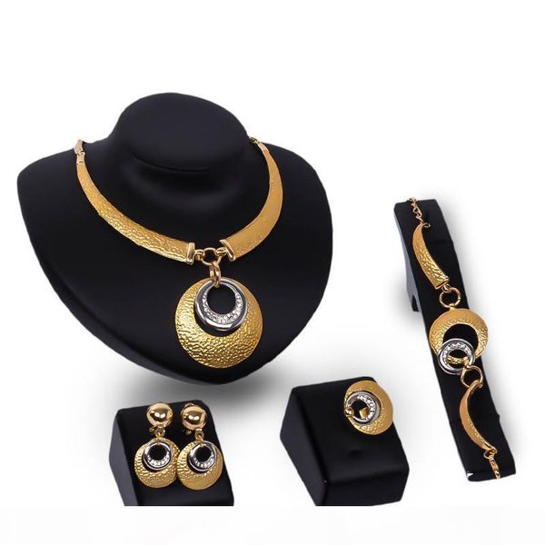 crystal wedding dress accessories costume women party 18k gold plated african beads necklace bangle earrings ring jewelry sets, Black
crystal wedding dress accessories costume women party 18k gold plated african beads necklace bangle earrings ring jewelry sets, Black