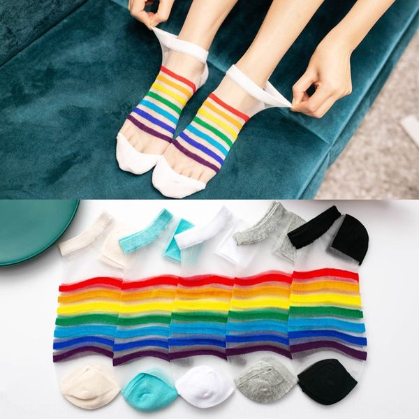 mwslh women's stockings cotton boat glass stockings summer super thin rainbow pure cotton boat socks korean fashion short invisible soc, Pink;yellow
mwslh women's stockings cotton boat glass stockings summer super thin rainbow pure cotton boat socks korean fashion short invisible soc, Pink;yellow