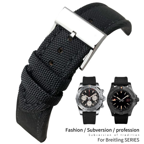 22mm nylon canvas fabric watch strap for breitling avenger leather black watchband 20mm steel needle buckle for mens tools, Black;brown
22mm nylon canvas fabric watch strap for breitling avenger leather black watchband 20mm steel needle buckle for mens tools, Black;brown
