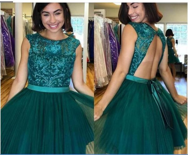 dark green scoop neck sleeveless homecoming dresses sequined lace tulle prom dresses open back knee length cocktail party dresses, Red
dark green scoop neck sleeveless homecoming dresses sequined lace tulle prom dresses open back knee length cocktail party dresses, Red