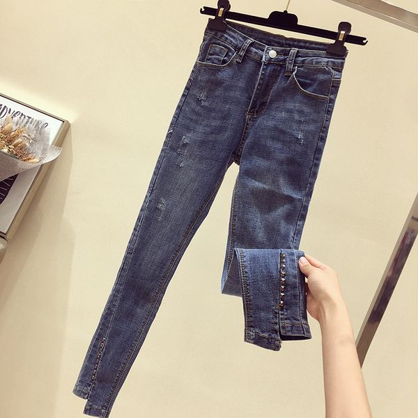 women's jeans slim for women high waist blue denim pencil pants stretch skinny female washed trousers
women's jeans slim for women high waist blue denim pencil pants stretch skinny female washed trousers