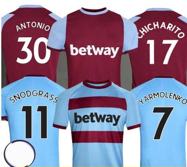 men + kids 20 21 west home soccer jerseys 2020 2021 united chicharito ham lanzini antonio f.anderson 125th anniversary football shirts away, Black;yellow