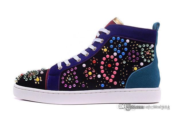 luxury brands red bottom sneakers black suede with spikes casual mens womens shoes technicolor nails trainers footwear flat shoes size 36-46
luxury brands red bottom sneakers black suede with spikes casual mens womens shoes technicolor nails trainers footwear flat shoes size 36-46