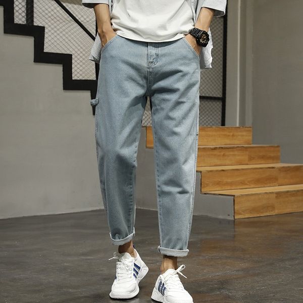 new young men loose jeans harem jeans denim trousers causal ankle length homme, Blue 
new young men loose jeans harem jeans denim trousers causal ankle length homme, Blue